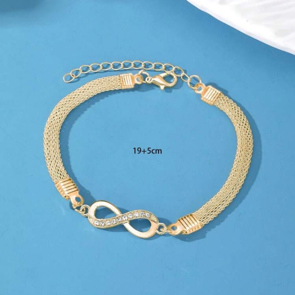 1 Pc Women's Octagonal Gold Bracelet Infinity Love Gift For Couples Luxury - Picture 5 of 5